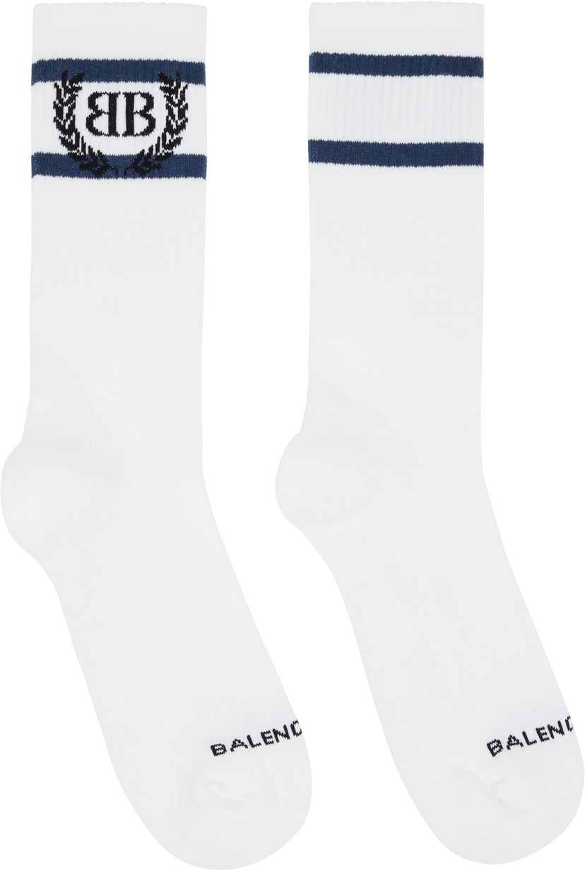 Ponožky Balenciaga Balenciaga Laurel Classic Socks Biela | 8294464F1B59068