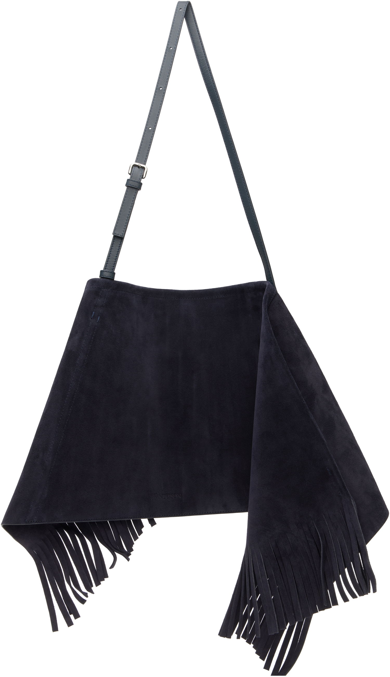 Taška cez rameno JW Anderson JW Anderson Medium Suede Fringe Scarf Bag Navy | HB0700-LA0361, 0