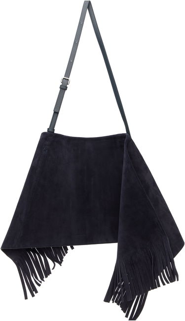Taška cez rameno JW Anderson JW Anderson Medium Suede Fringe Scarf Bag Navy | HB0700-LA0361, 0