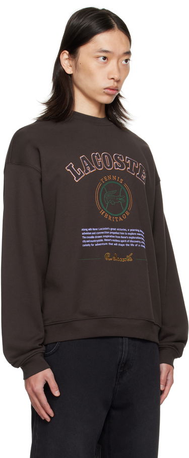 Mikina Lacoste Embroidery Fleece Heritage Sweatshirt Hnedá | SH5888_SKB, 1
