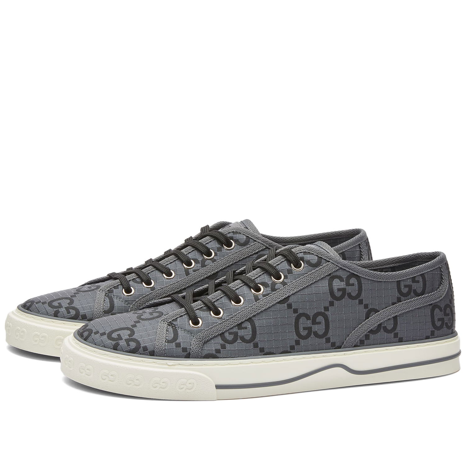 Oblečenie Gucci Men's Ripstop Tennis Sneaker Black/Grey Čierna | 771461-FACTD-1144, 0