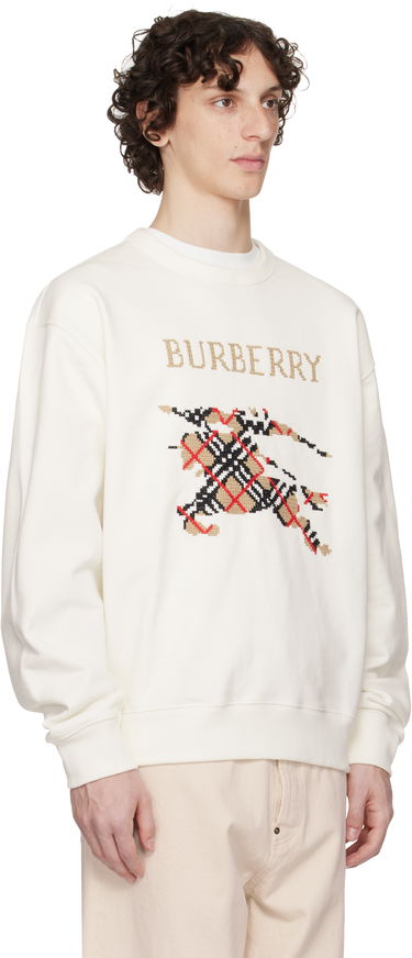 Mikina Burberry Burberry Intarsia EKD Sweatshirt Biela | 8110547, 1