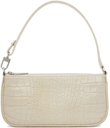 Taška cez rameno BY FAR Croc Embossed Leather Shoulder Bag Biela | 18FWRCLSCEDMED, 0