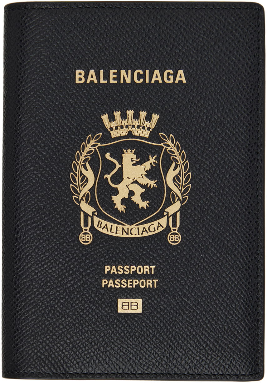 Peňaženka Balenciaga Balenciaga Stamped Passport Holder Čierna | 787742 2AA3R, 0