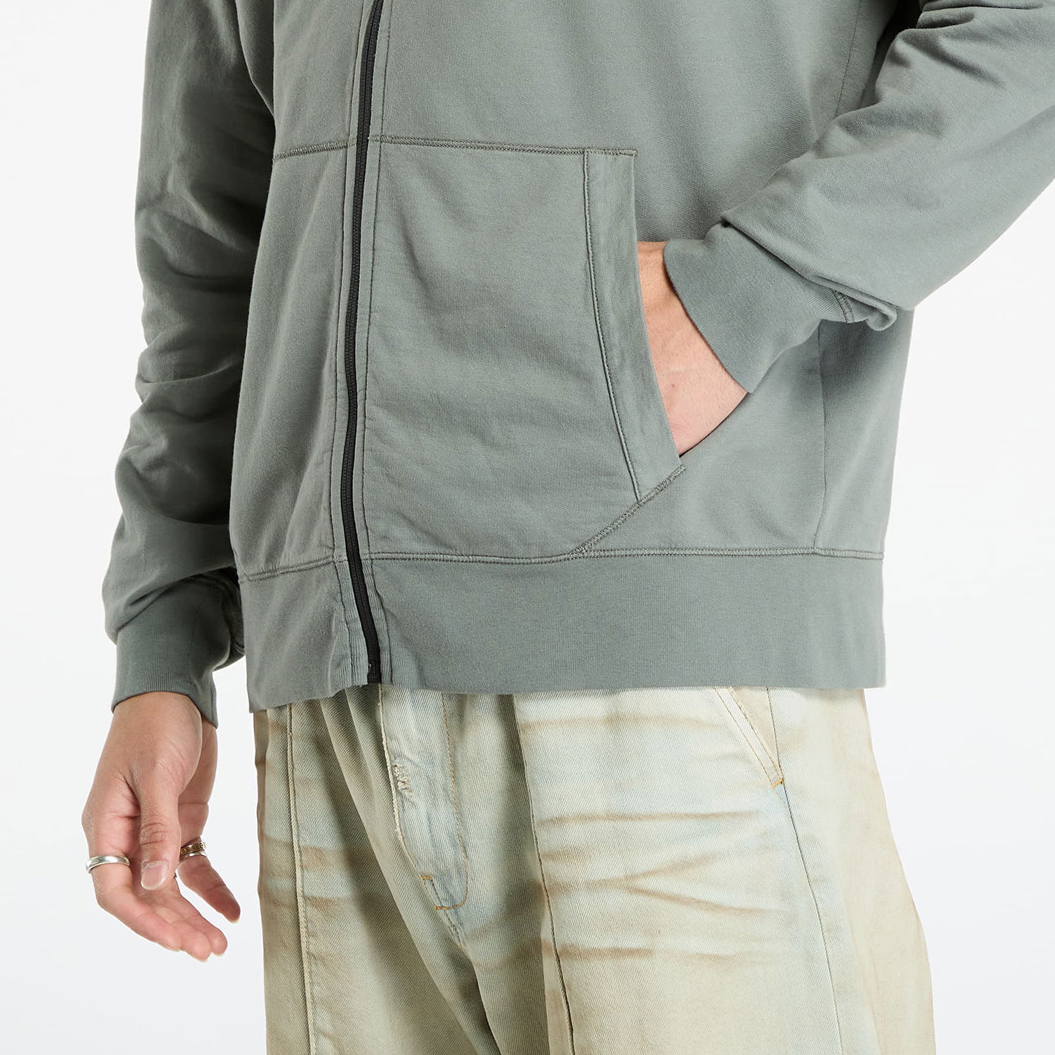 Mikina C.P. Company C.P. Company Light Fleece Hooded Full Zip Sweatshirt Šedá | 19CMSS712A002246G-921, 1