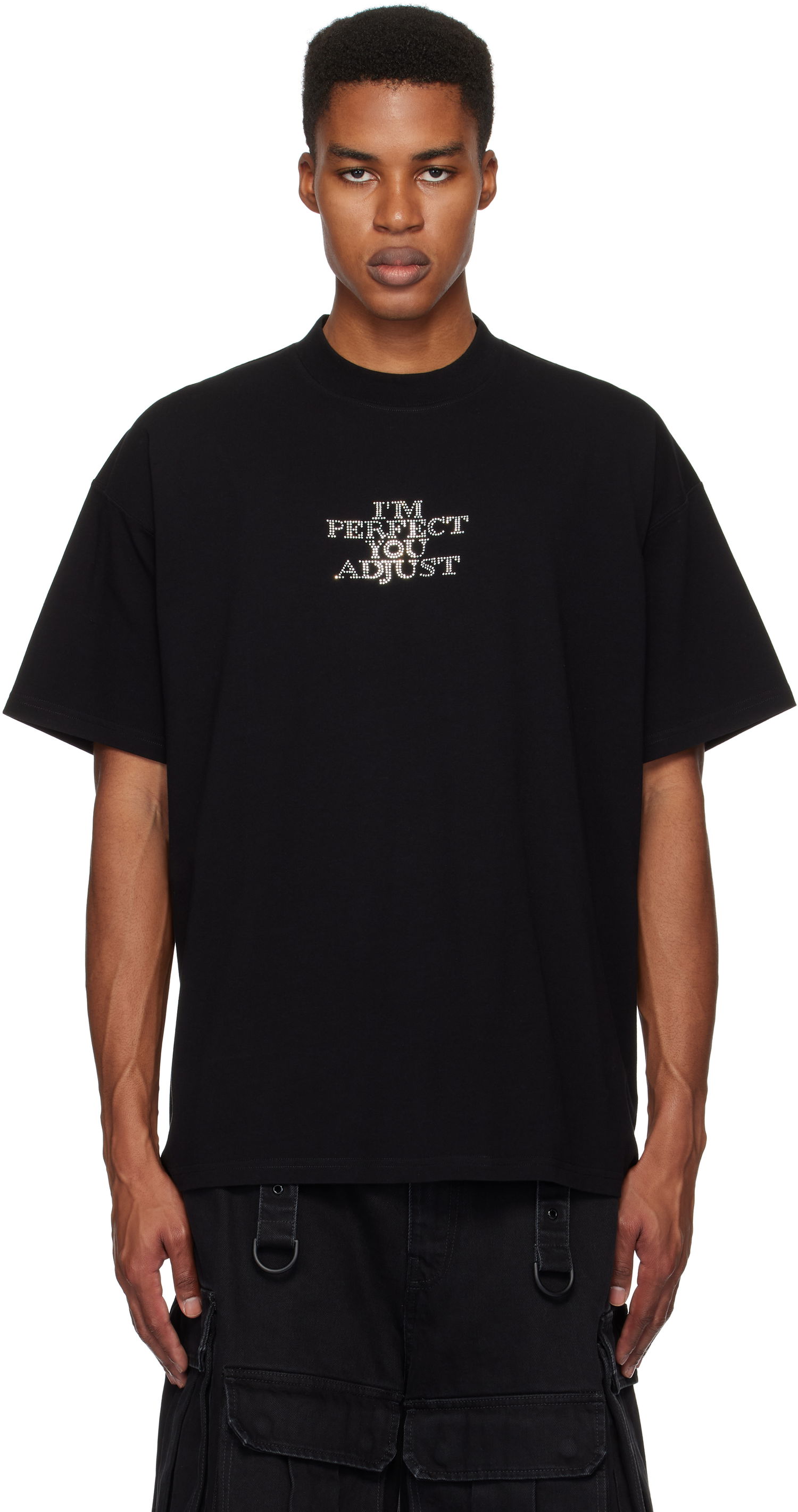 Tričko VETEMENTS 'I'm Perfect You Adjust' Graphic T-Shirt Čierna | UA66TR680B, 0