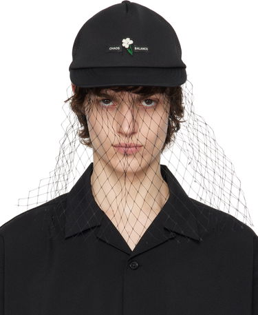Šiltovka UNDERCOVER UNDERCOVER Beaded Appliqué Baseball Cap with Veil Čierna | UC1E4H04, 0