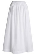 Elastic Waist Cotton Poplin Maxi Skirt