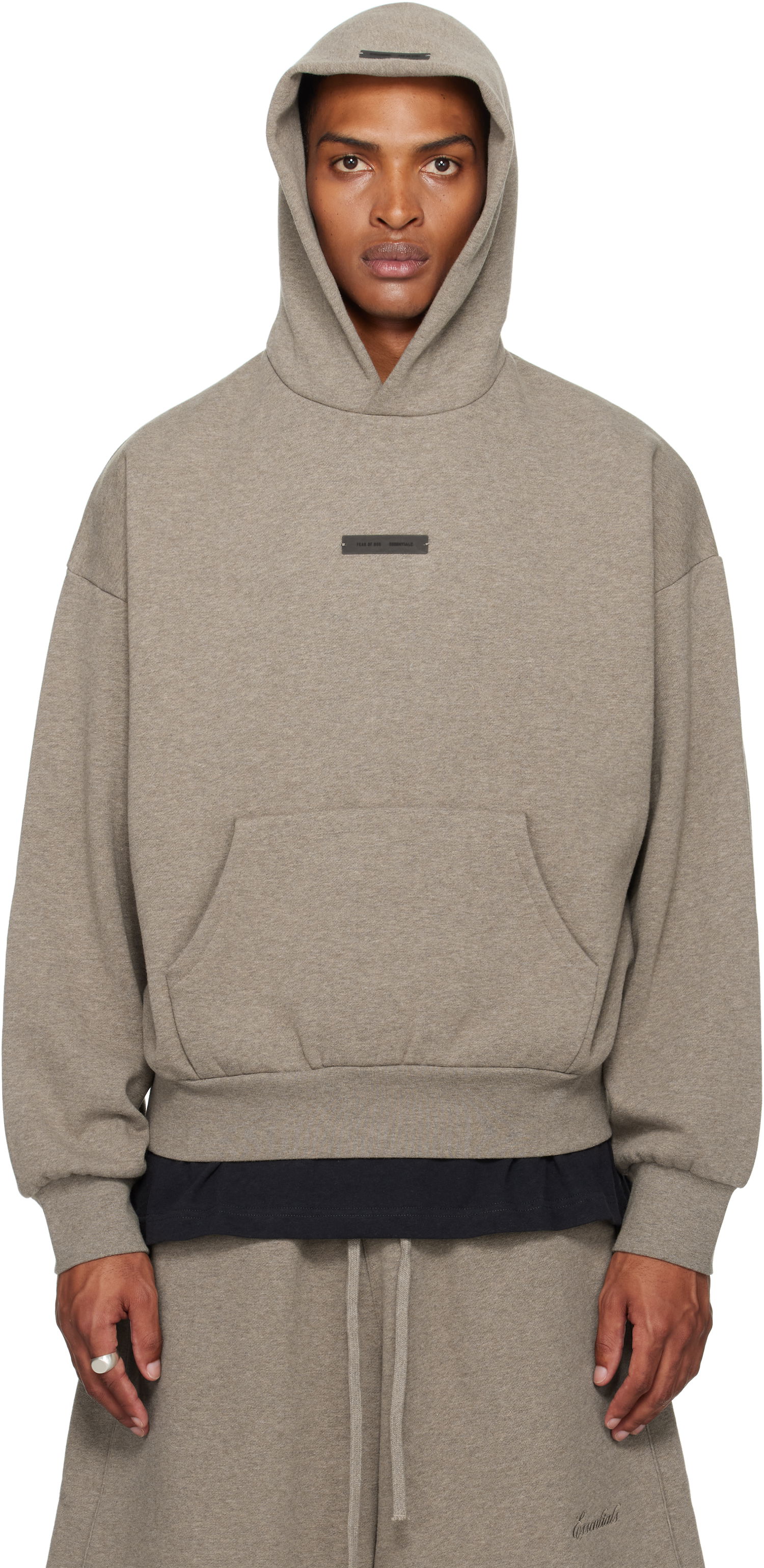 Mikina Fear of God Fear of God ESSENTIALS Fleece Hoodie, Classic Fit Šedá | 192SP252053F, 0