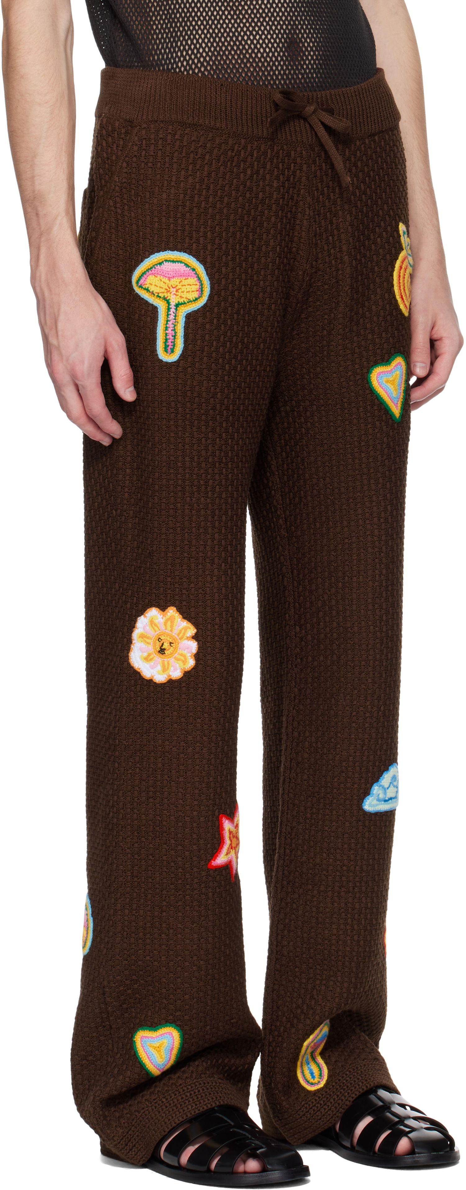 Tepláky Casablanca Casablanca Motif Crochet Sweatpants Hnedá | MS25-KW-915-01, 1