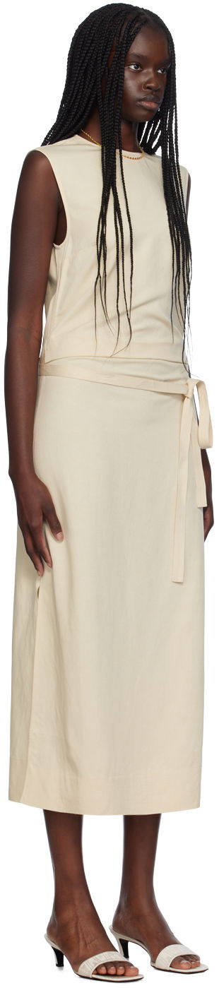 Šaty TOTEME TOTEME Fluid Tie-Waist Maxi Dress Béžová | 243-WRD0124-FB0193, 1