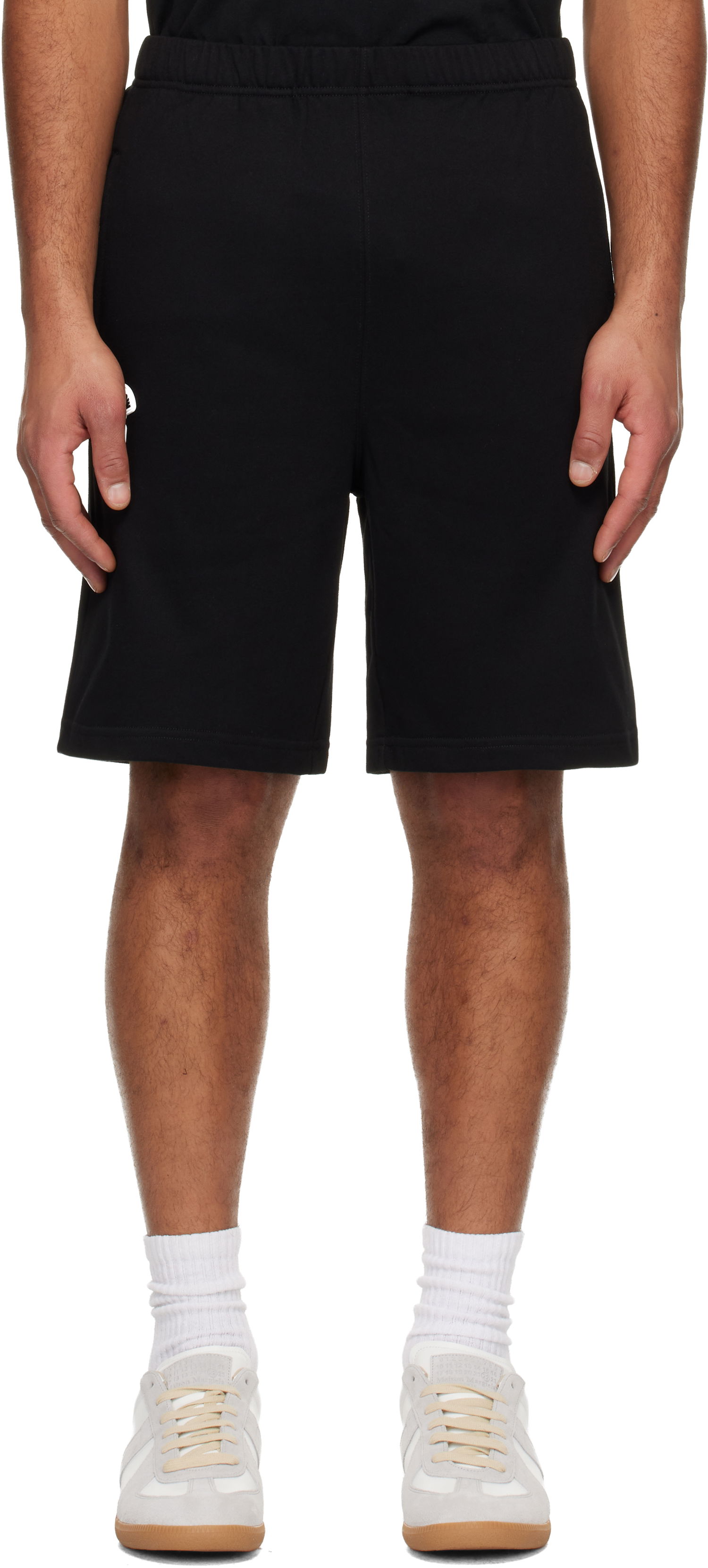 Šortky AAPE by A Bathing Ape 'AAPENOW' Moonface Logo Sweat Shorts Čierna | AAPSPMC601XXOBKX, 0