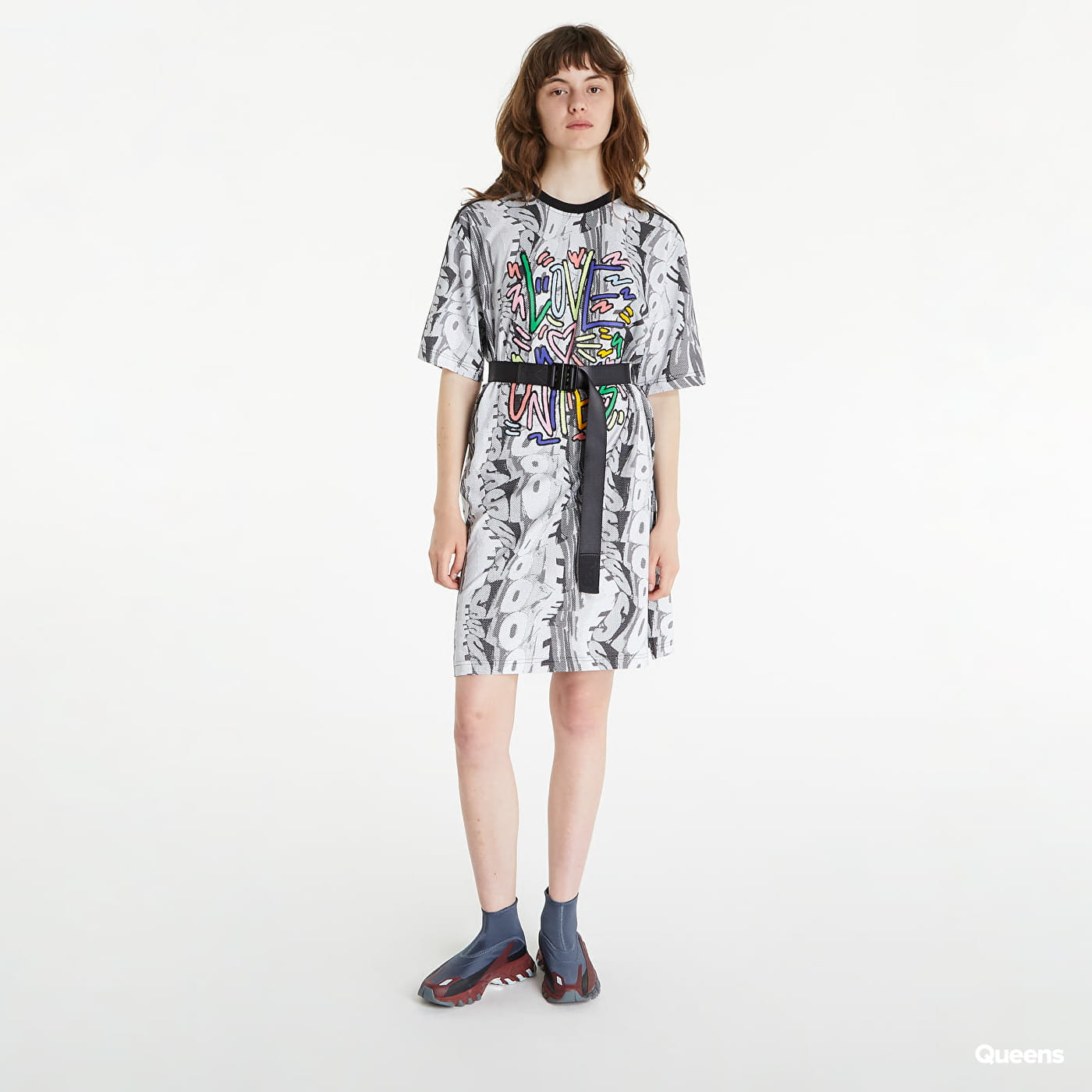 Šaty adidas Originals Love Unites Doodle Tee Dress Čierna | HC3083, 0