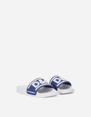 Tenisky a topánky Dolce & Gabbana Logo Print Rubber Sliders Biela | DD0320AQ8588T094, 1