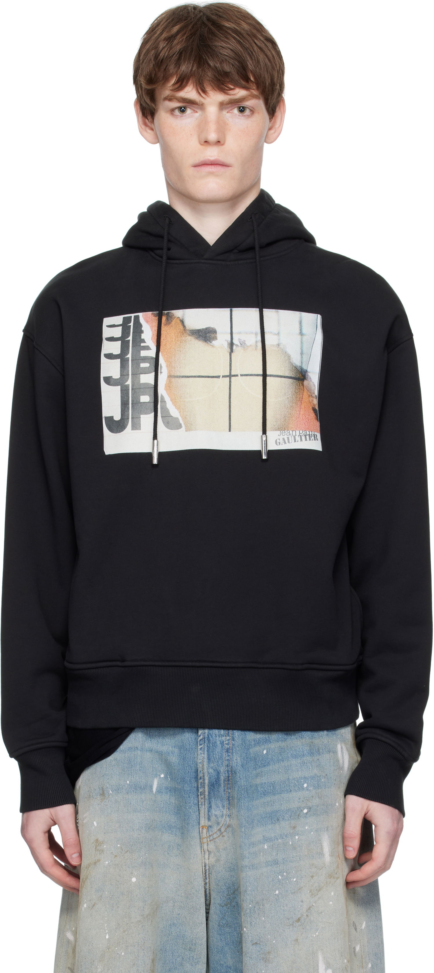 Mikina Jean Paul Gaultier Jean Paul Gaultier Printed Fire Hoodie Čierna | 25/03-W-TO296-J003-001501, 0
