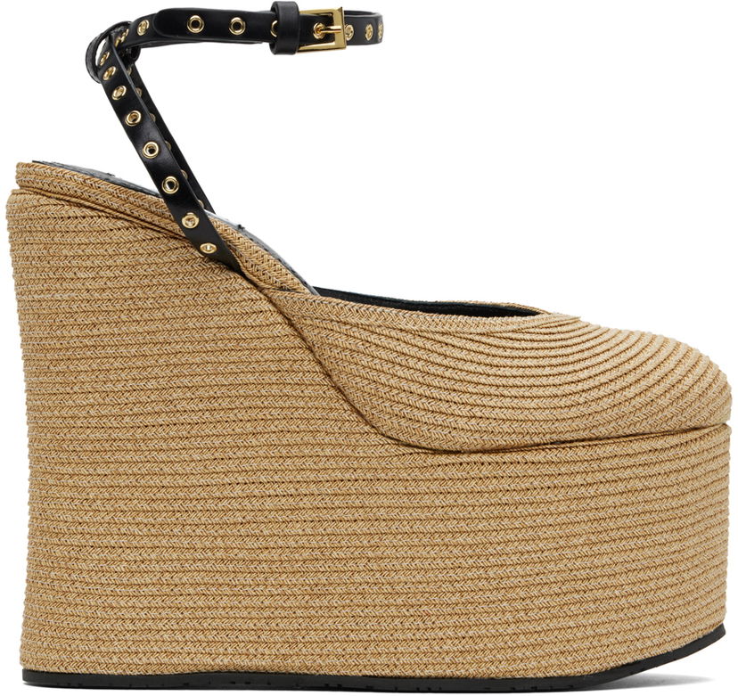 Tenisky a topánky Alaïa ALAÏA 'La Wedge' Heeled Sandals Béžová | AA3E056TK036