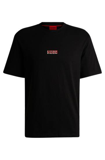 Tričko BOSS Relaxed Fit Cotton T-Shirt with Rear Logo by HUGO Čierna | 50519714