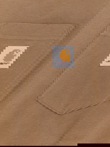 Tričko Carhartt WIP Brown Cotton T-Shirt With Chest Pocket Hnedá | I0304342LTXX, 2
