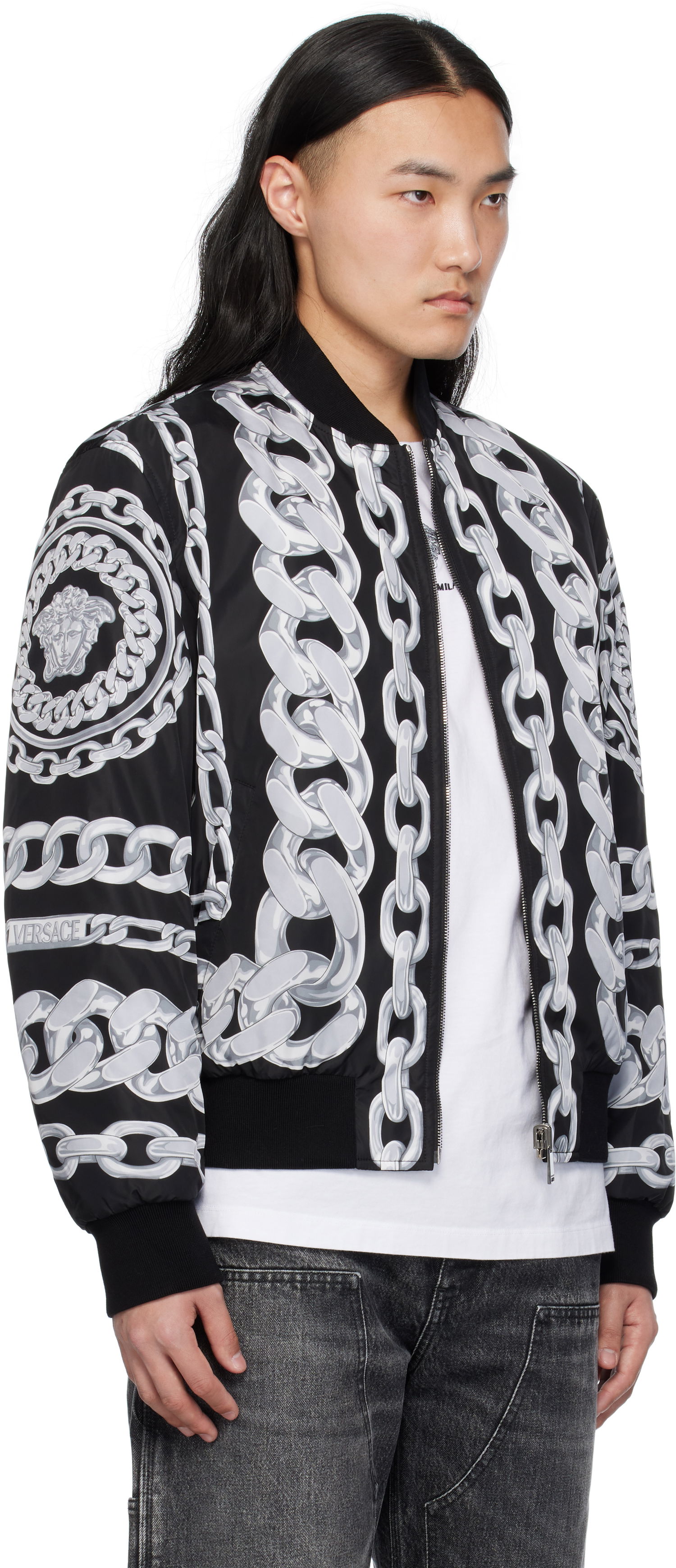 Bomber bunda Versace Versace Medusa Chains Reversible Bomber Jacket Čierna | 1018824_1A13441, 1