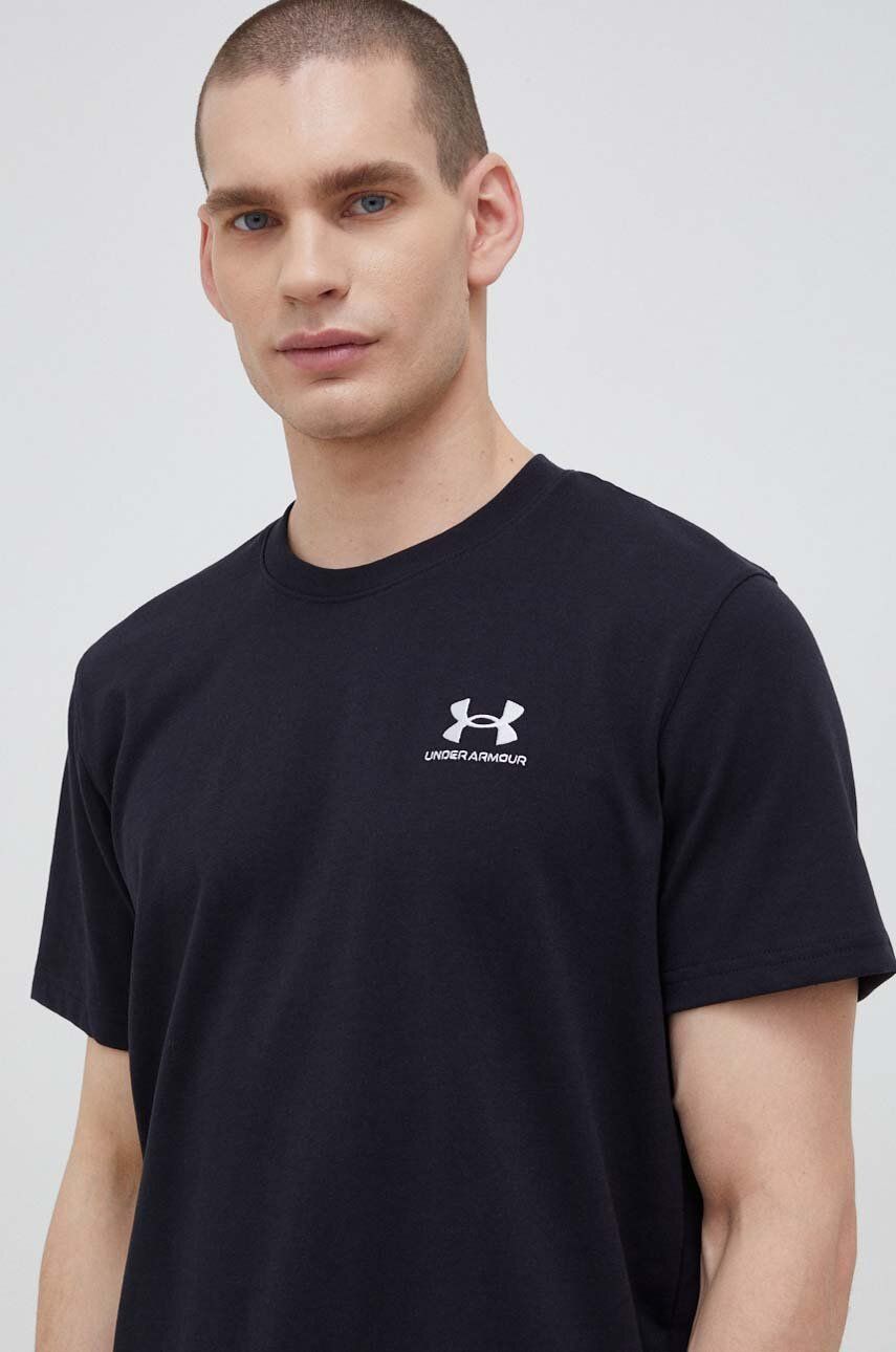 Tričko Under Armour Tee Logo Embroidered Čierna | 1373997, 0