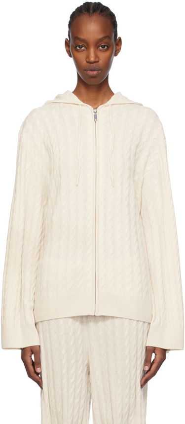 Sveter TOTEME Cable Knit Zip Hoodie Béžová | 241-WRT1024-YA0023, 0