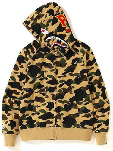 Mikina BAPE 1st Camo 2nd Shark Full Zip Hoodie Žltá | 1J70115006-YEL, 1