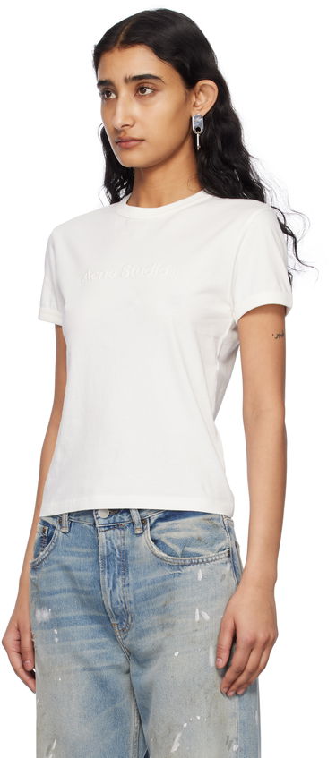 Tričko Acne Studios Acne Studios Fitted Logo T-Shirt Biela | AL0469-, 3
