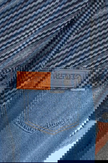 Bunda KENZO Oversize Diagonal Stripe Zipped Trucker Jacket Rôznofarebný | FF65DV3006Z1, 4
