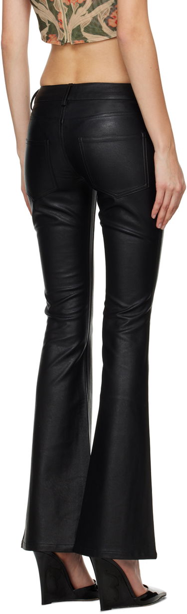 Nohavice Miaou Miaou Roxy Faux-Leather Flare Pants Čierna | 1027PUBLK, 2