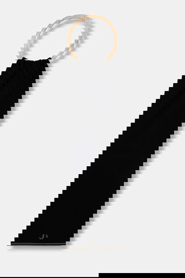 Šál Fred Perry Wool-Blend Knitted Scarf with Wooden Ring and Striped Hem Čierna | C9152, 0