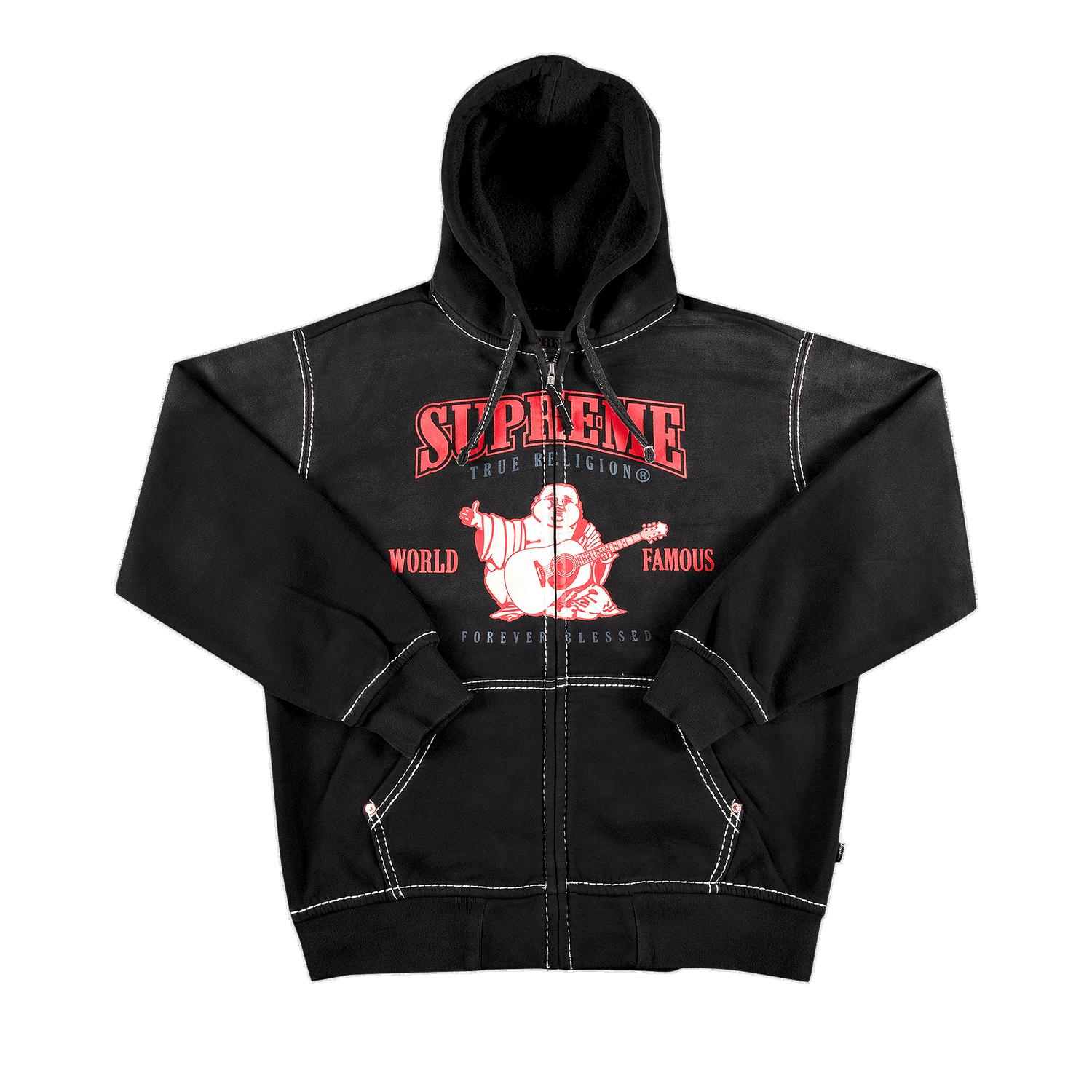 Mikina Supreme True Religion Zip Up Hooded Sweatshirt Čierna | FW21SW38 BLACK, 0