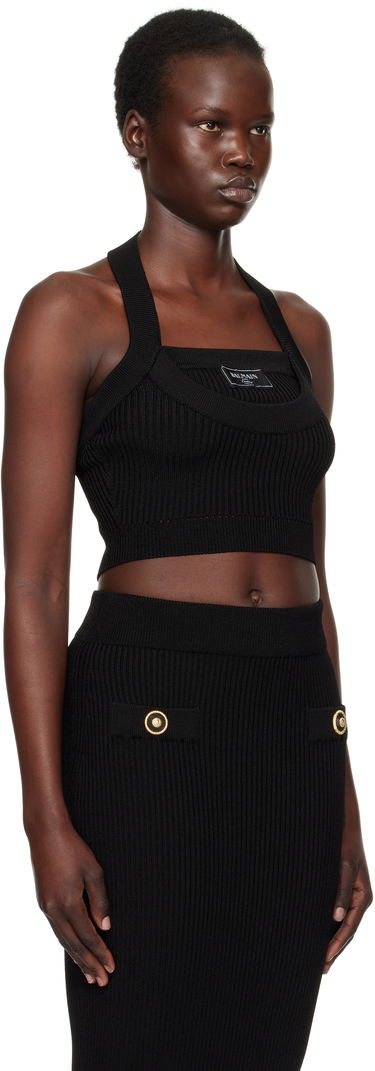 Sukňa Balmain Balmain Ribbed Knit Halter Top Béžová | EF1AA380KI10, 4