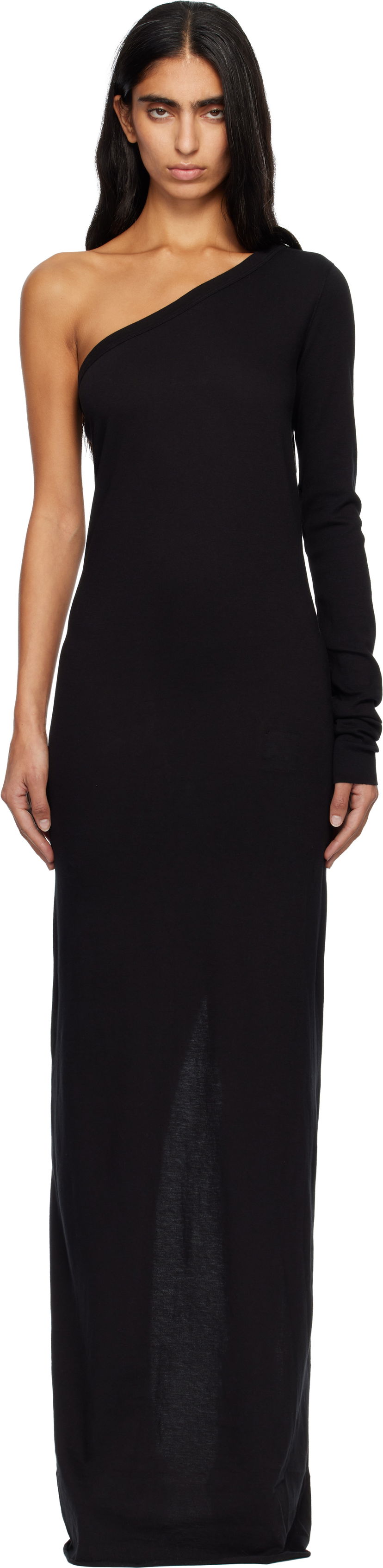 Šaty Rick Owens DRKSHDW Concordians Ziggy One-Shoulder Maxi Dress Čierna | DS02E7511 RN