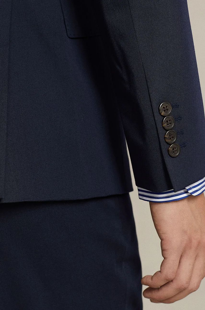 Navy Blue Wool Blend Blazer
