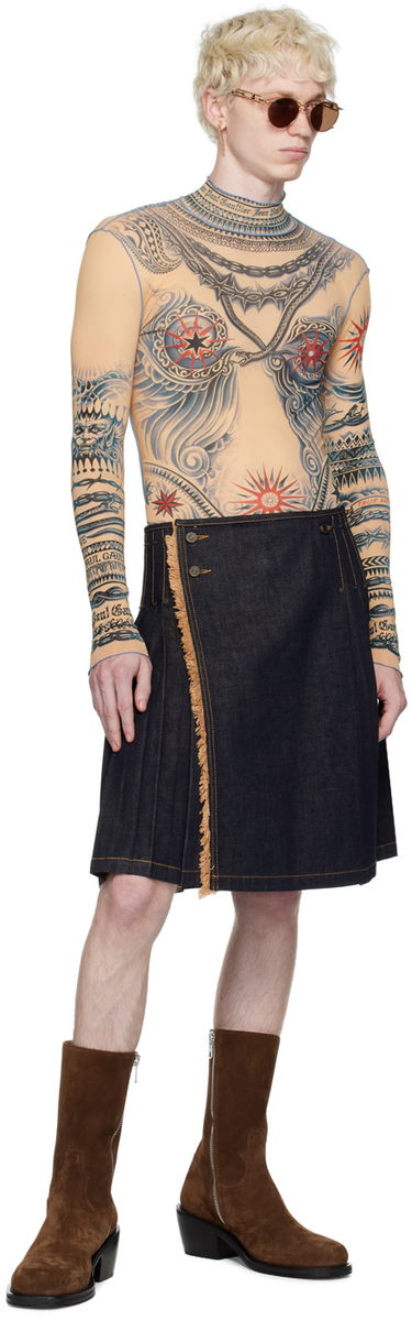 Tričko Jean Paul Gaultier Jean Paul Gaultier Tattoo Print Turtleneck Top Béžová | 23/15-F-TO111-J528-635030, 4
