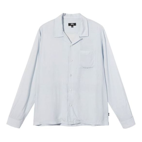 Košeľa Stüssy Long Sleeve Shirt Modrá | STUSSY-SS21-3