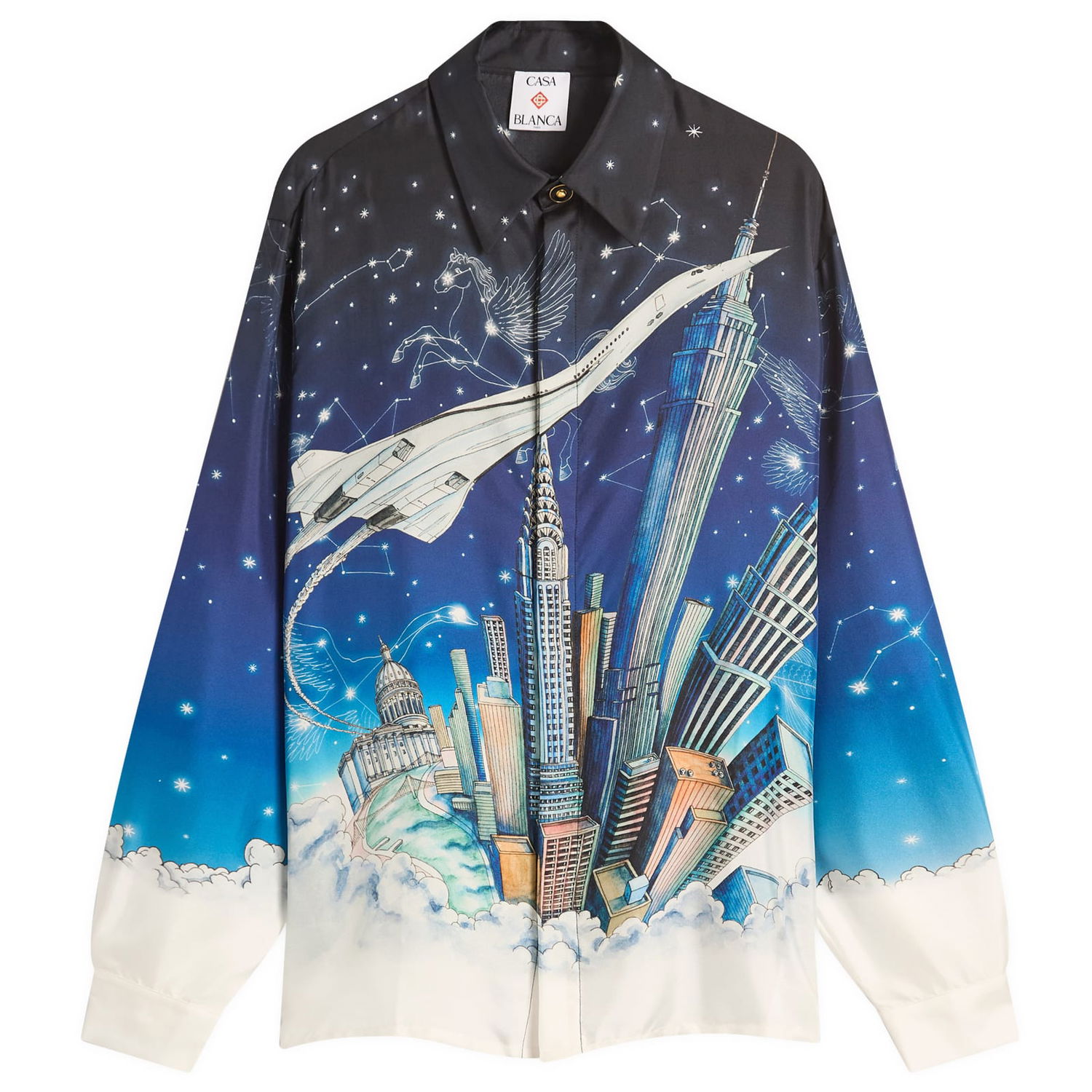 Košeľa Casablanca Casablanca Classic Long Sleeve Silk Shirt, Size Large Rôznofarebný | MPF25-SH-021-04, 1