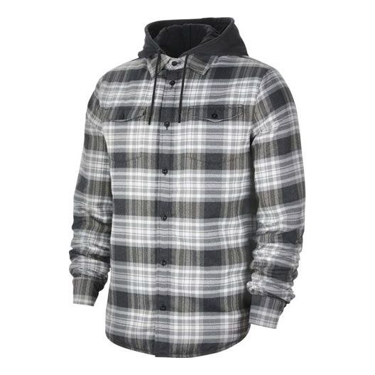 Košeľa Nike SB SB Plaid Hooded Jacket Šedá | CK5318-010