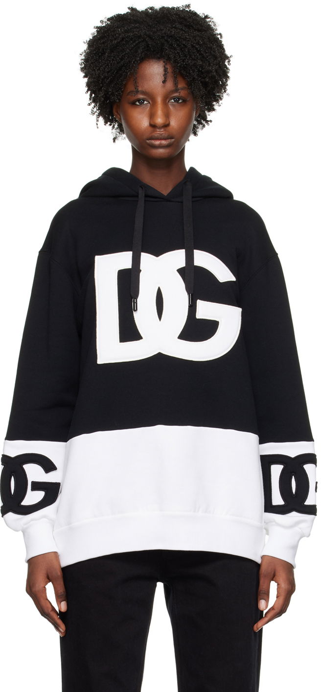 Mikina Dolce & Gabbana Black & White Appliqué Hoodie Čierna | F9P37Z FU77G, 0