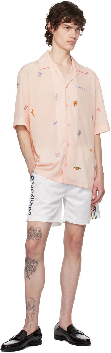 Košeľa Casablanca Casablanca Embroidered Motif Button-Up Shirt Ružová | U-MPS25-SH-082-01, 3