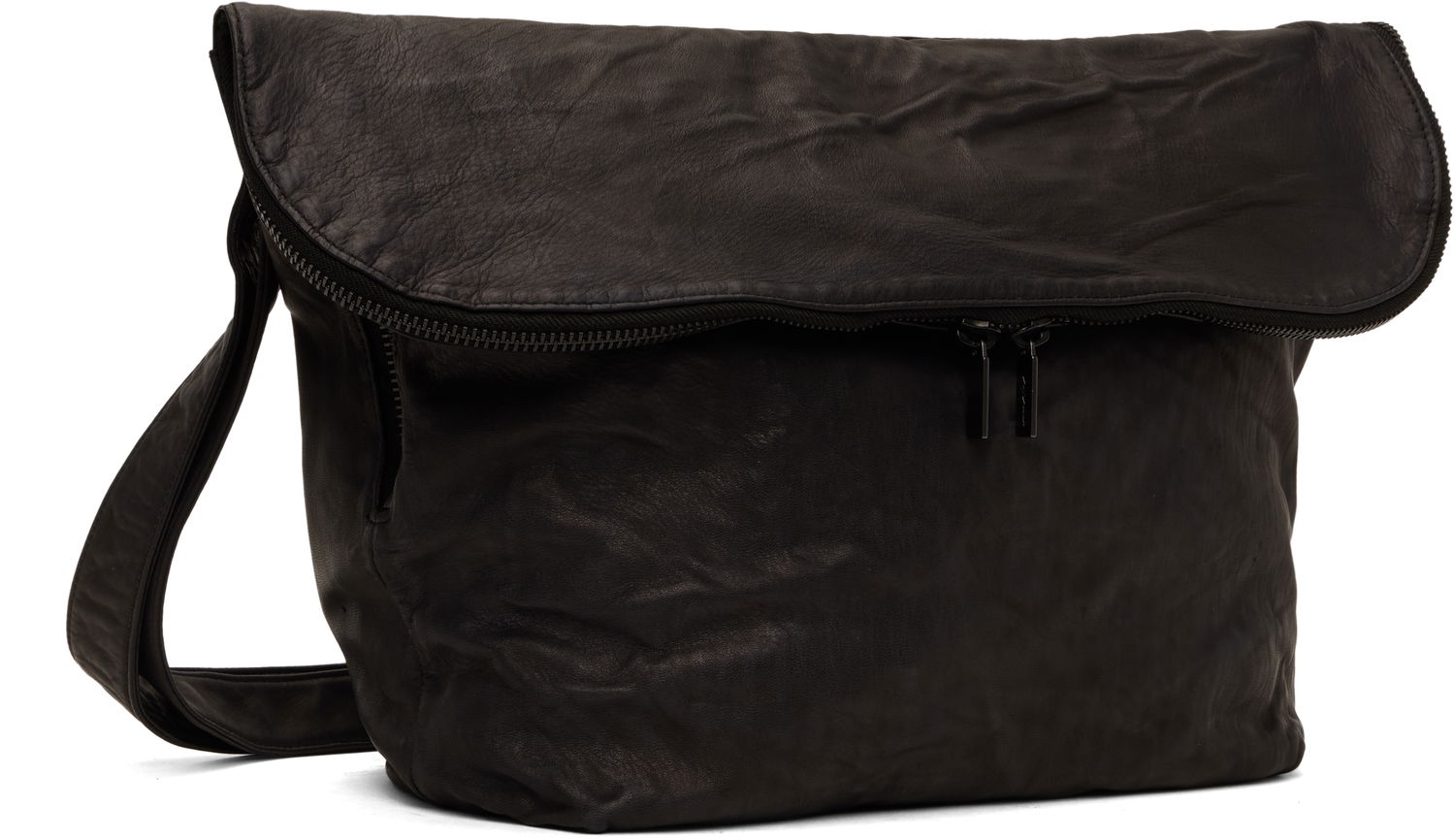 Taška cez rameno Yohji Yamamoto YOHJI YAMAMOTO Flap Leather Shoulder Bag Čierna | HP-I02-770, 1