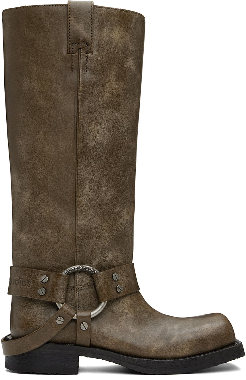 Tenisky a topánky Acne Studios Leather Buckle Tall Boots Hnedá | AD0766, 0