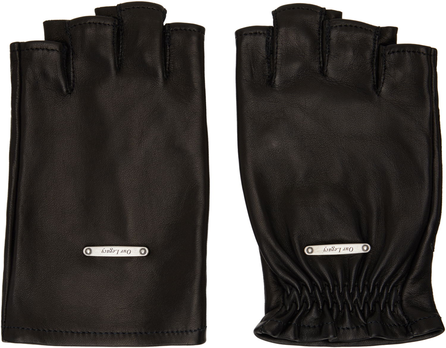 Rukavice OUR LEGACY Our Legacy Mis Match Leather Fingerless Gloves Čierna | A2258MBL, 0