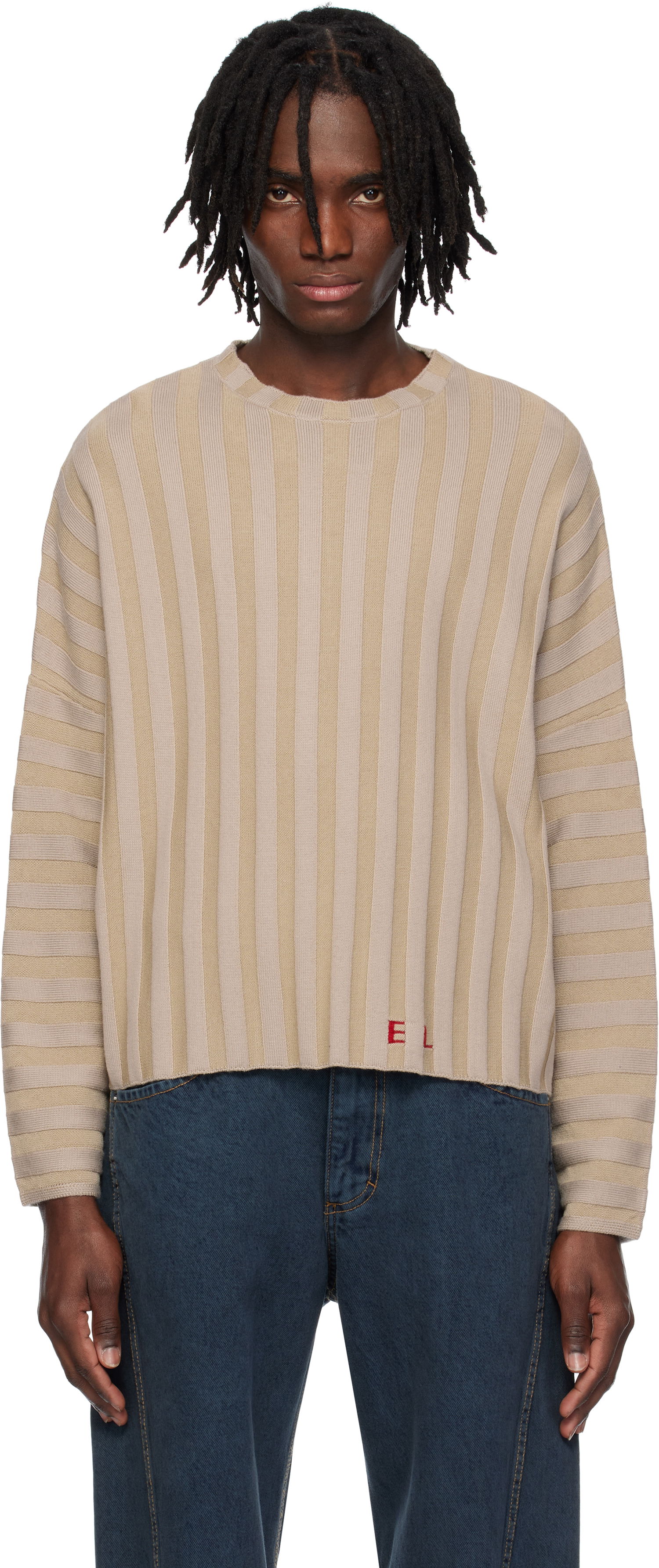 Sveter Eckhaus Latta Eckhaus Latta Keyboard Knit Sweater Béžová | 8026-EL-PS25-DU - DUNE, 0