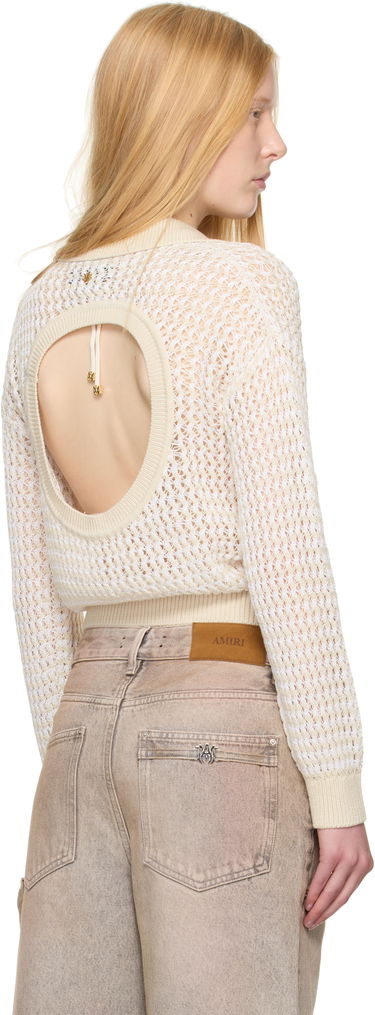 Polo tričko AMIRI AMIRI Open Back Crochet Polo Béžová | AWKNPO1026, 2