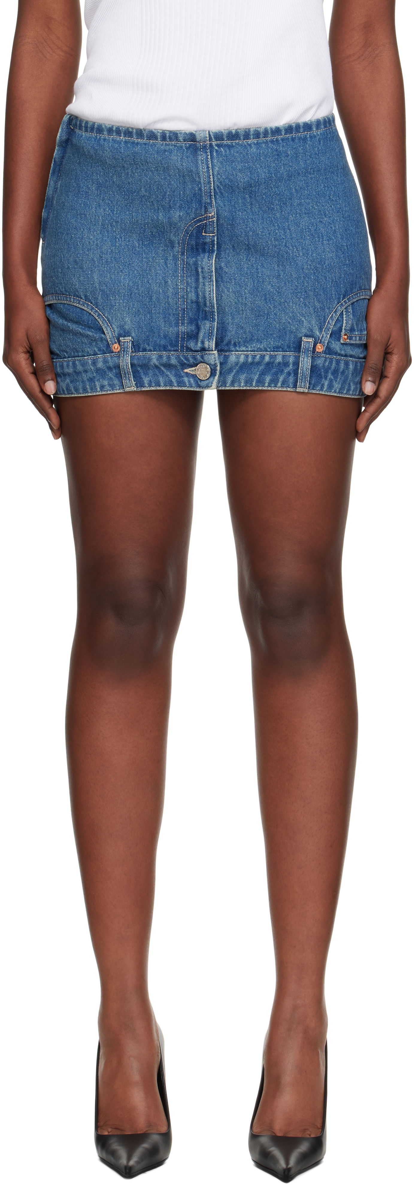 Sukňa VETEMENTS Vetements Upside-Down Denim Miniskirt Modrá | WH76DK007VB, 0