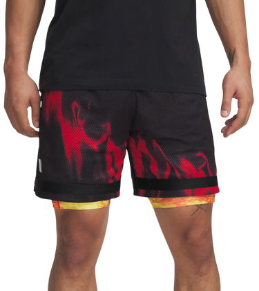 Šortky Under Armour Curry Statement Flame Print Layered Mesh Basketball Shorts Žltá | 1390348-001, 0