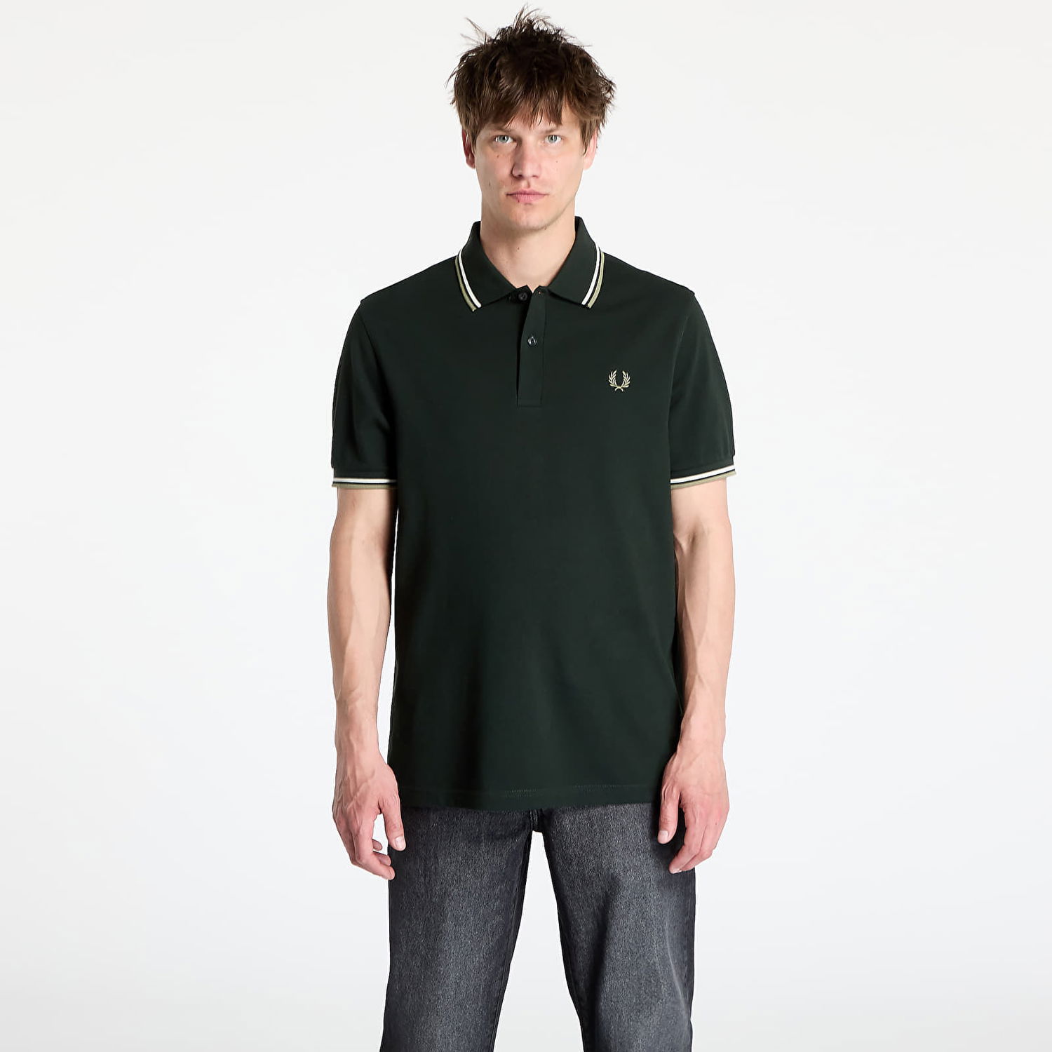 Polo tričko Fred Perry Fred Perry Twin Tipped Shirt Zelené | M3600 Y65, 0