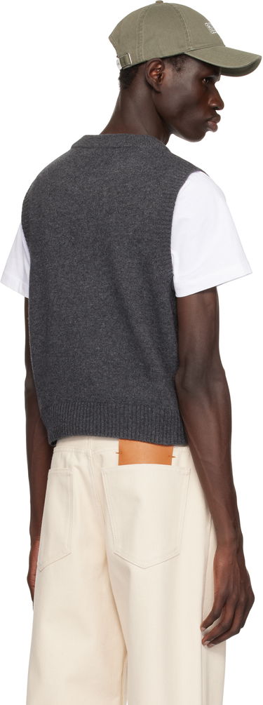 Sveter GANNI GANNI Graphic Cats Knit Vest Šedá | K2375, 2