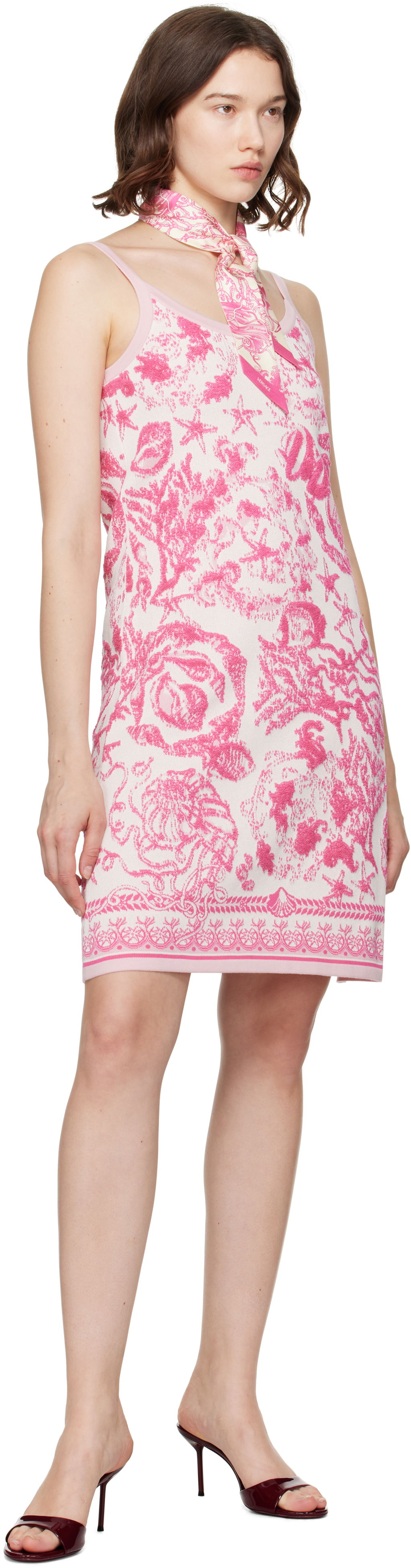 Šál Versace Versace Underwater Barocco Silk Scarf Ružová | IBA0005_1A15542, 1